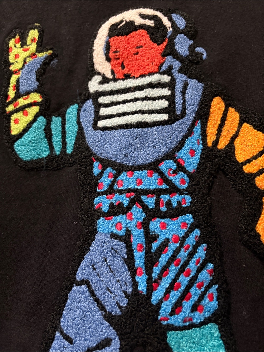 Billionaire Boys Club Black Sweater with Multicolor Astronaut Embroidered Patch - Picture 2 of 7